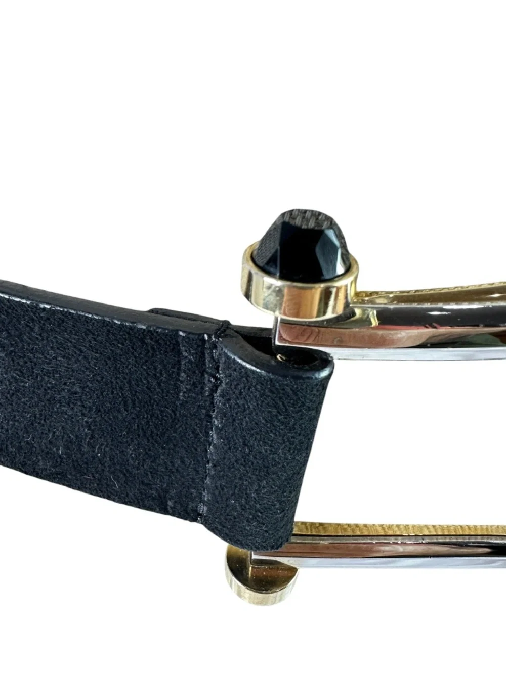 Vintage VALENTINO Garavani Black Suede Leather Wide Buckle Women Belt Size 85/34
